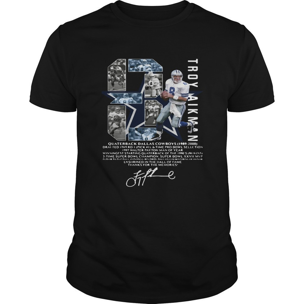 Troy Aikman 8 Quarterback Dallas Cowboys Signature Shirt